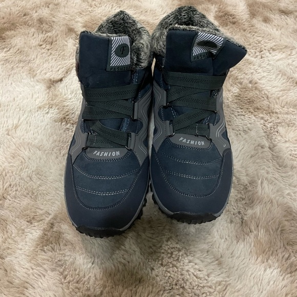 Women's Fashion Walking Shoes Hook Loop Outdoor Winter Warm Fur Lined Snow Boots - Picture 11 of 12